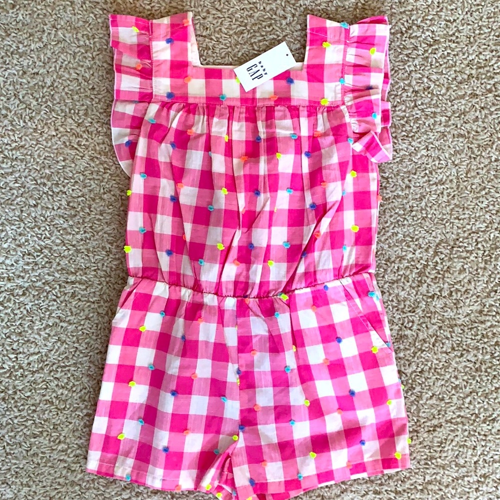 NWT - BabyGap toddler girl pom-pom romper